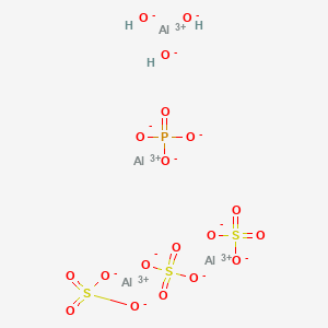 molecular formula Al4H3O19PS3 B12811749 Tetraaluminum;trihydroxide;phosphate;trisulfate 