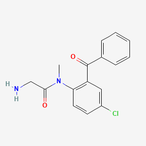 molecular formula C16H15ClN2O2 B1281202 2-Amino-N-(2-benzoyl-4-chlorophenyl)-N-methylacetamide CAS No. 36020-94-7