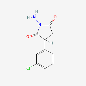 molecular formula C10H9ClN2O2 B12812047 N-Amino-2-(m-chlorophenyl)succinimide CAS No. 81199-30-6