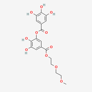molecular formula C19H20O11 B12812228 Benzoic acid, 3,4-dihydroxy-5-((3,4,5-trihydroxybenzoyl)oxy)-, 2-(2-methoxyethoxy)ethyl ester CAS No. 132029-54-0