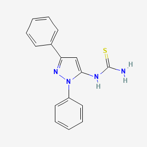 molecular formula C16H14N4S B1281230 1-(1,3-Diphenyl-1H-pyrazol-5-yl)thiourea CAS No. 72615-14-6