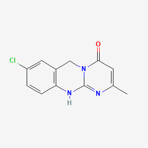 molecular formula C12H10ClN3O B12812505 8-Chloro-2-methyl-1,6-dihydro-4H-pyrimido(2,1-b)quinazolin-4-one CAS No. 66424-86-0