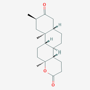 molecular formula C20H30O3 B12812648 Tetradecahydro-2-hydroxy-2,4b,6-trimethyl-7-oxo-1-phenanthrenepropionic acid delta-lactone CAS No. 6875-26-9