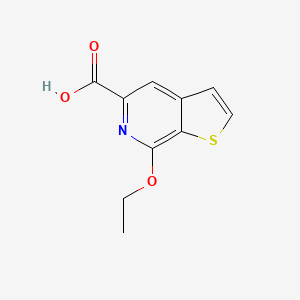 molecular formula C10H9NO3S B12812735 Thieno(2,3-c)pyridine-5-carboxylic acid, 7-ethoxy- CAS No. 60249-03-8