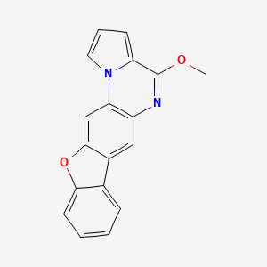 molecular formula C18H12N2O2 B12812880 4-Methoxy(1)benzofuro(3,2-g)pyrrolo(1,2-a)quinoxaline CAS No. 72499-66-2
