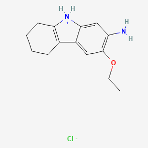 molecular formula C14H19ClN2O B12813071 Carbazole, 5,6,7,8-tetrahydro-2-amino-3-ethoxy-, hydrochloride CAS No. 63716-32-5