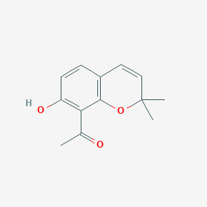molecular formula C13H14O3 B1281332 1-(7-Hydroxy-2,2-dimethyl-2H-1-benzopyran-8-yl)ethan-1-one CAS No. 65998-49-4