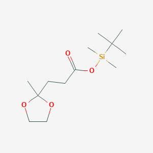 molecular formula C13H26O4Si B1281393 tert-Butyldimethylsilyl-2-methyl-1,3-dioxolane-2-propionate 