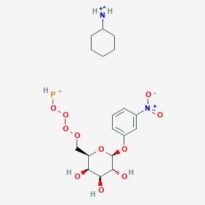 molecular formula C18H28N2O11P+ B12813981 2-Nitrophenyl I(2)-D-galactopyranoside-6-phosphate cyclohexylammonium salt 