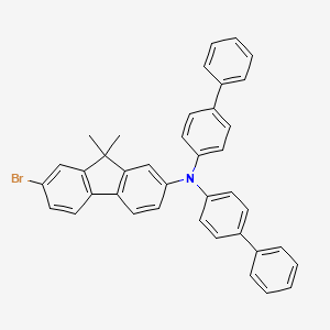 molecular formula C39H30BrN B12813984 N,N-di([1,1'-biphenyl]-4-yl)-7-bromo-9,9-dimethyl-9H-fluoren-2-amine 