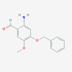 molecular formula C15H15NO3 B1281408 2-Amino-5-methoxy-4-(phenylmethoxy)benzaldehyde 