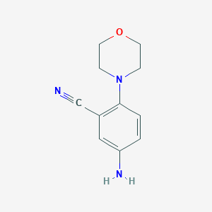 molecular formula C11H13N3O B1281424 5-Amino-2-morpholinobenzonitrile CAS No. 78252-12-7