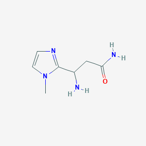 molecular formula C7H12N4O B12814281 3-Amino-3-(1-methyl-1H-imidazol-2-yl)propanamide 