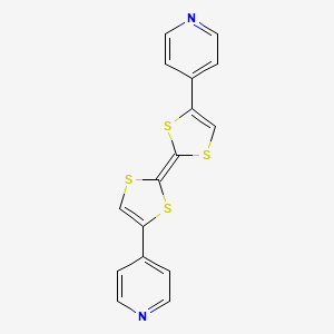 molecular formula C16H10N2S4 B12814305 4,4'-Di(pyridin-4-yl)-2,2'-bi(1,3-dithiolylidene) 