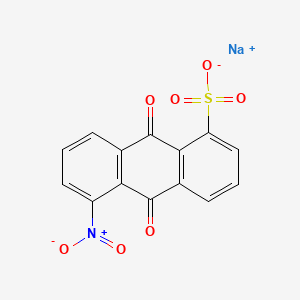 molecular formula C14H7NNaO7S B12814530 1-Nitroanthraquinone-5-sulfonic acid sodium salt CAS No. 60274-89-7