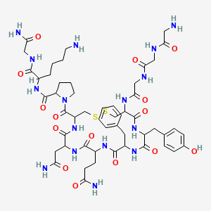 molecular formula C52H74N16O15S2 B12814605 Gly Gly Gly 8 Lys vasopressin 