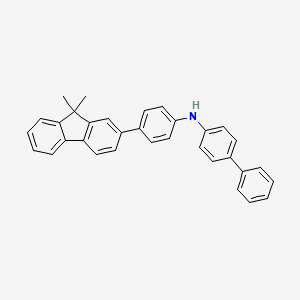 molecular formula C33H27N B12814723 N-(4-(9,9-Dimethyl-9H-fluoren-2-yl)phenyl)-[1,1'-biphenyl]-4-amine 