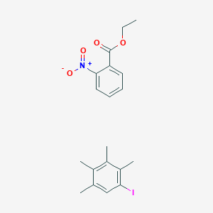 molecular formula C19H22INO4 B12814806 Ethyl 2-nitrobenzoate;1-iodo-2,3,4,5-tetramethylbenzene 