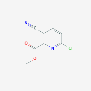 molecular formula C8H5ClN2O2 B12814841 Methyl 6-chloro-3-cyanopicolinate 