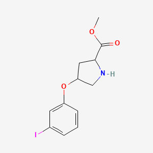 molecular formula C12H14INO3 B12814862 Methyl 4-(3-iodophenoxy)pyrrolidine-2-carboxylate 