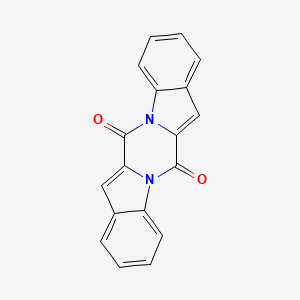 molecular formula C18H10N2O2 B12814892 Pyrazino(1,2-a;4,5-a')diindole-6,13-dione CAS No. 58881-41-7