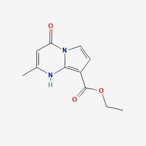 molecular formula C11H12N2O3 B12814894 Ethyl 2-methyl-4-oxo-1,4-dihydropyrrolo[1,2-a]pyrimidine-8-carboxylate 