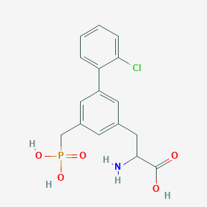 molecular formula C16H17ClNO5P B12814986 2-Amino-3-[3-(2-chlorophenyl)-5-(phosphonomethyl)phenyl]propanoic acid 