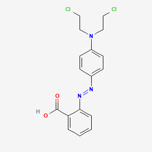 molecular formula C17H17Cl2N3O2 B12815074 Benzoic acid, 2-((4-(bis(2-chloroethyl)amino)phenyl)azo)- CAS No. 1135192-33-4