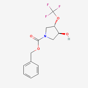 molecular formula C13H14F3NO4 B12815101 Benzyl trans-3-hydroxy-4-(trifluoromethoxy)pyrrolidine-1-carboxylate 