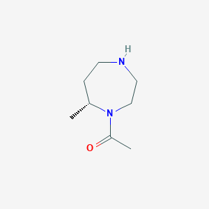 molecular formula C8H16N2O B12815160 (R)-1-(7-Methyl-1,4-diazepan-1-yl)ethan-1-one 