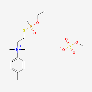 molecular formula C15H28NO6PS2 B12815225 Dimethyl(2-((ethoxymethylphosphinyl)thio)ethyl)-p-tolylammonium methyl sulfate CAS No. 41294-11-5