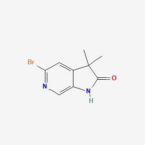 molecular formula C9H9BrN2O B12815226 5-bromo-3,3-dimethyl-1H,2H,3H-pyrrolo[2,3-c]pyridin-2-one 