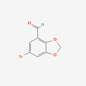 molecular formula C8H5BrO3 B1281529 6-Bromobenzo[d][1,3]dioxole-4-carbaldehyde CAS No. 72744-55-9