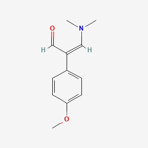 molecular formula C12H15NO2 B1281531 (Z)-3-(dimethylamino)-2-(4-methoxyphenyl)prop-2-enal CAS No. 53868-28-3