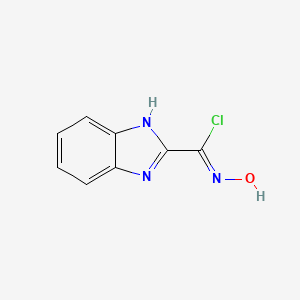 molecular formula C8H6ClN3O B12815416 N-Hydroxy-1H-benzo[d]imidazole-2-carbimidoyl chloride 