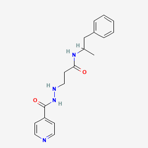 molecular formula C18H22N4O2 B12815418 Isonicotinic acid, 2-[2-[(alpha-methylphenethyl)carbamoyl]ethyl]hydrazide CAS No. 63884-36-6