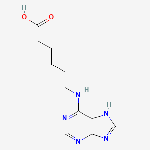 molecular formula C11H15N5O2 B12815460 Hexanoic acid, 6-(9H-purin-6-ylamino)- CAS No. 31918-50-0