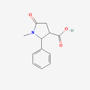 molecular formula C12H13NO3 B1281551 1-Methyl-5-oxo-2-phenylpyrrolidine-3-carboxylic acid CAS No. 461045-28-3