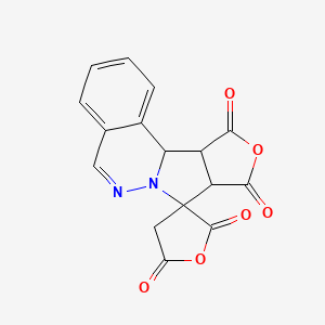 molecular formula C16H10N2O6 B12815510 spiro[14-oxa-9,10-diazatetracyclo[8.6.0.02,7.012,16]hexadeca-2,4,6,8-tetraene-11,3'-oxolane]-2',5',13,15-tetrone CAS No. 54864-49-2