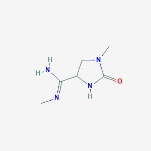 molecular formula C6H12N4O B12815520 N,1-Dimethyl-2-oxoimidazolidine-4-carboximidamide 