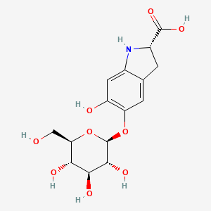 molecular formula C15H19NO9 B12815602 cyclo-dopa 5-O-glucoside CAS No. 71242-23-4