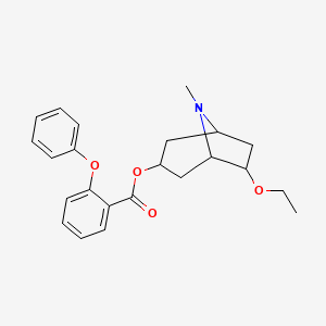molecular formula C23H27NO4 B12815655 6-Ethoxytropine-o-phenoxybenzoate CAS No. 767566-47-2