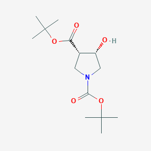 molecular formula C14H25NO5 B12816188 Cis-di-tert-butyl 4-hydroxypyrrolidine-1,3-dicarboxylate 