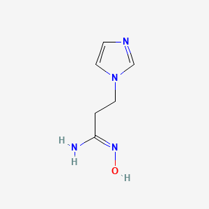 molecular formula C6H10N4O B12816287 N-Hydroxy-3-(1H-imidazol-1-yl)propanimidamide 