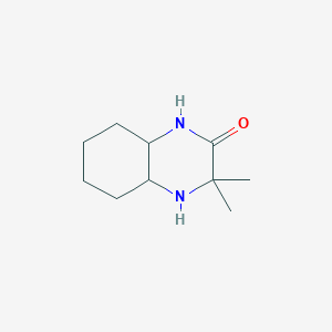 molecular formula C10H18N2O B1281673 3,3-dimethyloctahydroquinoxalin-2(1H)-one CAS No. 99976-77-9