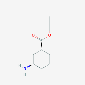 molecular formula C11H21NO2 B12816758 tert-Butyl (1R,3S)-3-aminocyclohexane-1-carboxylate 