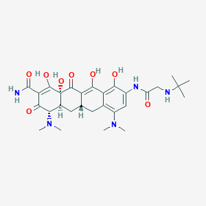 molecular formula C29H39N5O8 B12816921 (4S,4aS,5aS,12aR)-9-[[2-(tert-butylamino)acetyl]amino]-4,7-bis(dimethylamino)-1,10,11,12a-tetrahydroxy-3,12-dioxo-4a,5,5a,6-tetrahydro-4H-tetracene-2-carboxamide 