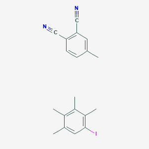 molecular formula C19H19IN2 B12817056 1-Iodo-2,3,4,5-tetramethylbenzene;4-methylbenzene-1,2-dicarbonitrile 