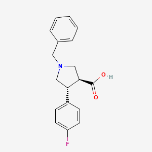molecular formula C18H18FNO2 B1281717 (3S,4R)-1-benzyl-4-(4-fluorophenyl)pyrrolidine-3-carboxylic acid CAS No. 80909-49-5