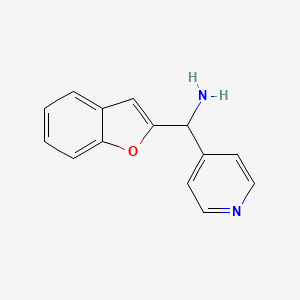 molecular formula C14H12N2O B12817449 Benzofuran-2-yl(pyridin-4-yl)methanamine 